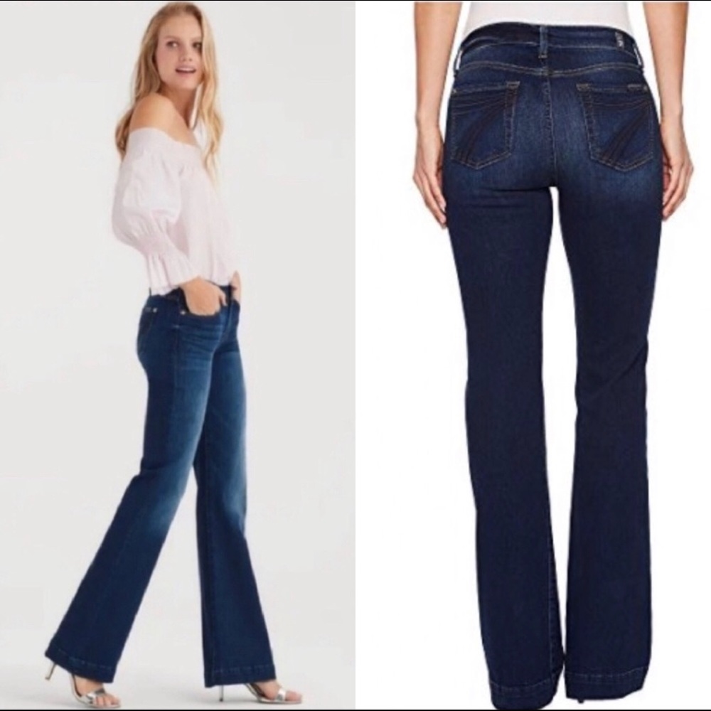 7 for All Mankind Dojo Flare Blue Jeans size 26 - Picture 9 of 9